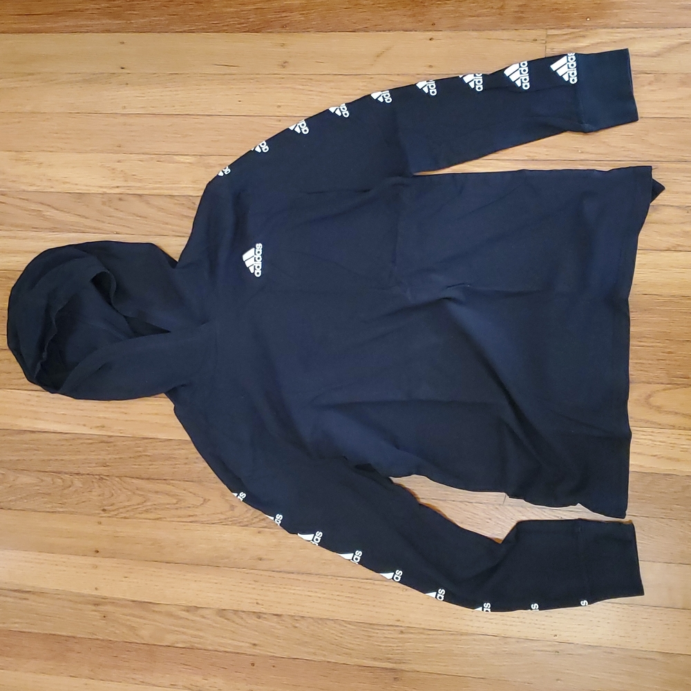 Boys Adidas Hooded Long Sleeve Shirt - Size Youth M